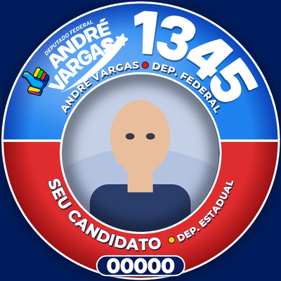 Foto com a moldura do 1345 e do candidato a estadual aplicada