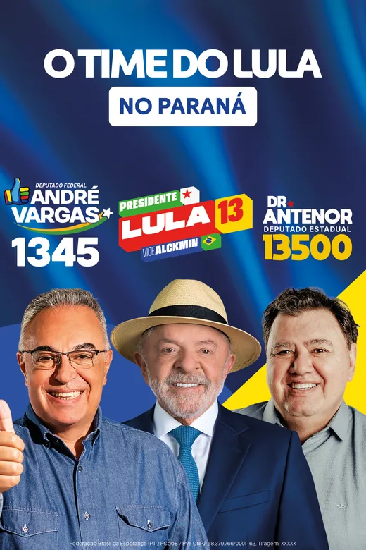 Santinho da dobradinha Dr. Antenor 13500 com André Vargas 1345 para deputado federal