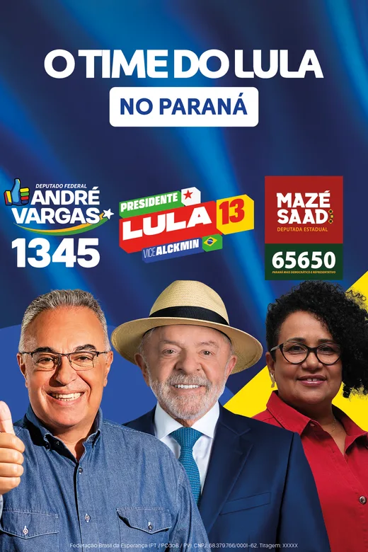 Santinho da dobradinha Mazé Saad 65650 com André Vargas 1345 para deputado federal