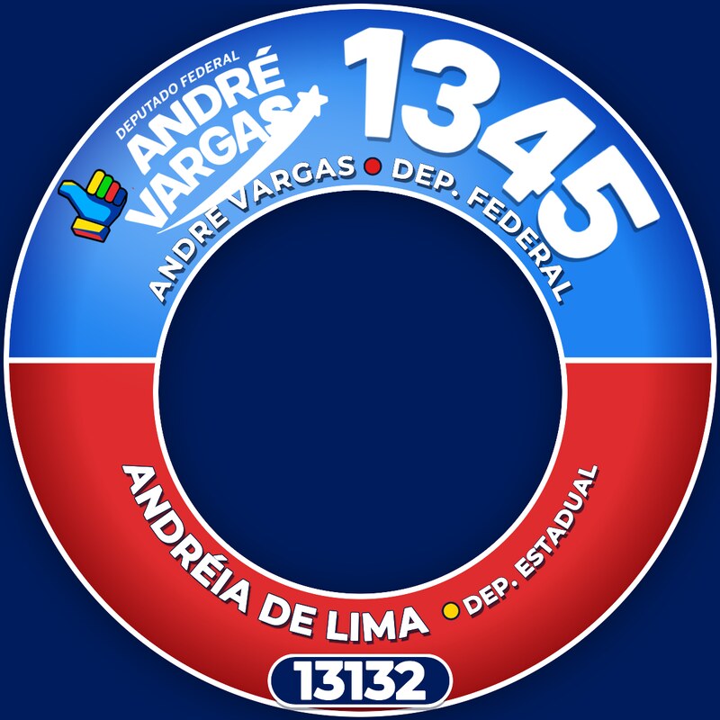 Moldura de foto de perfil com André Vargas 1345 e Andréia de Lima 13132