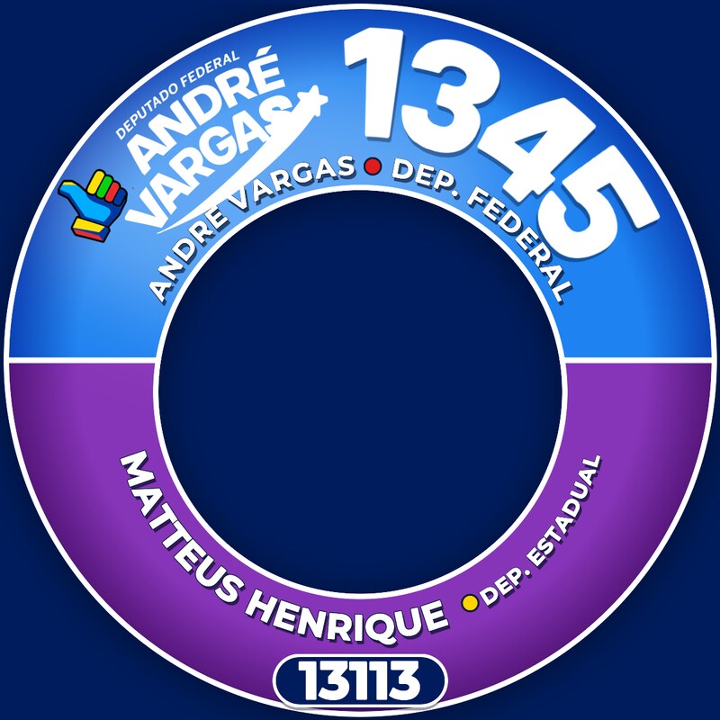 Moldura de foto de perfil com André Vargas 1345 e Matteus Henrique 13113