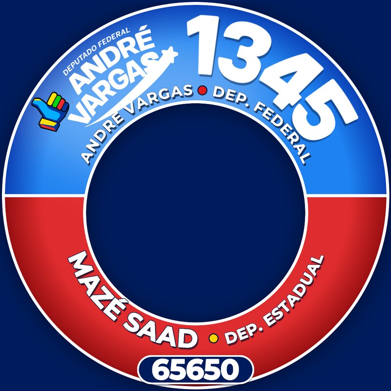 Moldura de foto de perfil com André Vargas 1345 e Mazé Saad 65650