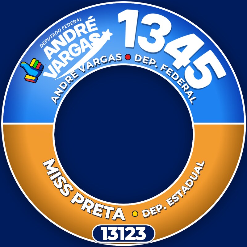 Moldura de foto de perfil com André Vargas 1345 e Miss Preta 13123