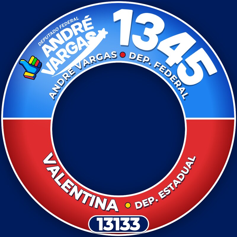 Moldura de foto de perfil com André Vargas 1345 e Valentina 13133