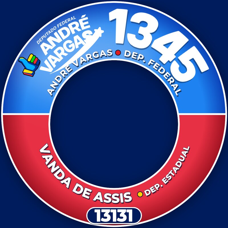 Moldura de foto de perfil com André Vargas 1345 e Vanda de Assis 13131
